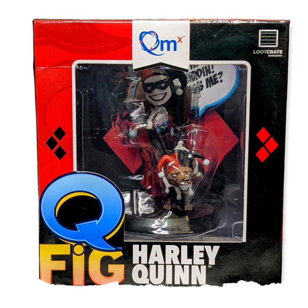 NWT LootCrate Exclusive Q Fig DC Harley Quinn Bud/Lou Jester Collectible Figure